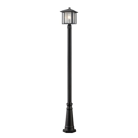 Z-Lite Aspen 1 Light Outdoor, Black And Clear Seedy 554PHB-519P-BK